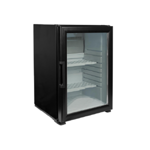BLACK HOTEL MINIBAR WITH GLASS DOOR